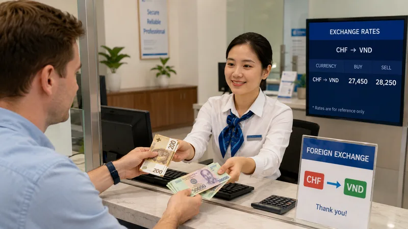 Ngân hàng là lựa chọn an toàn khi đổi CHF sang VND vì có tỷ giá và chứng từ rõ ràng